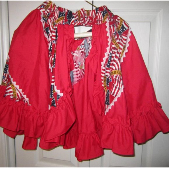 Hostess apron / overskirt - patriotic with US flag - Picture 2 of 2